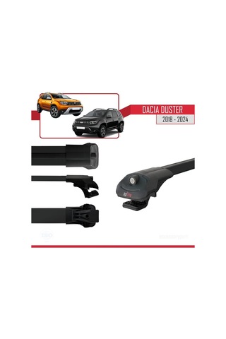 Dacia Duster 2018 Ve Sonrası İle Uyumlu Ace-1 Ara Atkı Tavan Barı Siyah
