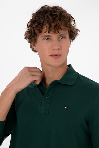 U.S. Polo Assn. Erkek Regular Fit Polo Yaka Koyu Yeşil Basic Sweatshirt 50315941-VR079