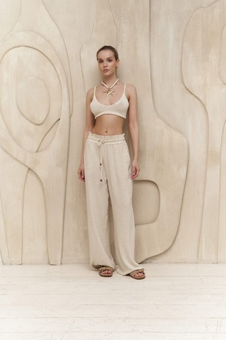 Mai Collection Mai Studios Co. Rowena İp Detay Bej Pantolon Bej