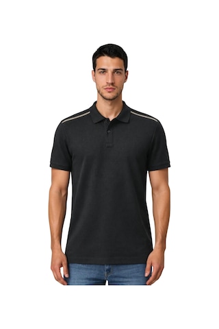 Arma Ar-ma Erkek Polo Yaka Tişört Baskisiz Basic Örme Kumaş Regular Fit %100 Pamuk 30/1 Çift Toplama Penye Pike Y31374357002 Siyah-s1