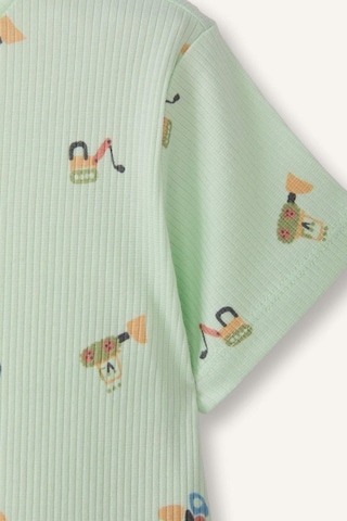 Defacto Desenli Fitilli Kaşkorse 2li Pijama Takımı Erkek Bebek H4030a526hsgn1094 Yeşil-gn1094