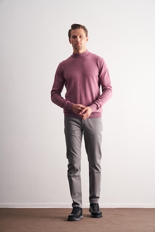İmza Gül Kurusu Yarım Balıkçı Yaka Cepsiz Comfort Fit Classic Pamuklu Triko Kazak 1012255001 Gülkurusu