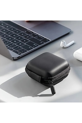 İpad Uyumlu Kulaklık Şarj Kablo Saklama Kutusu Fermuarlı Fileli Su Geçirmez Hard Case Diğer