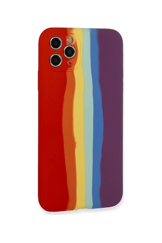 Newface Apple iPhone Uyumlu 11 Pro Kılıf Ebruli Lansman Silikon Semeglbl - 64 - Kırmızı-mor