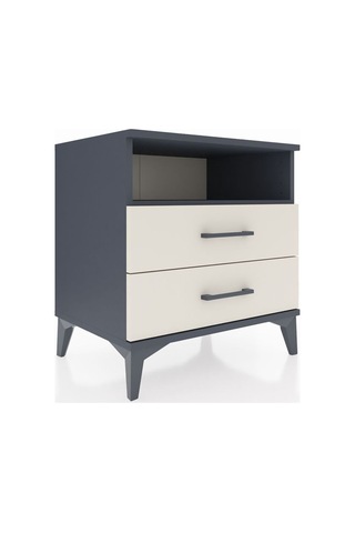 Hyperion Komodin Tek Raflı 2 Çekmeceli 60x44x64 Antrasit-aytaşı Antrasit