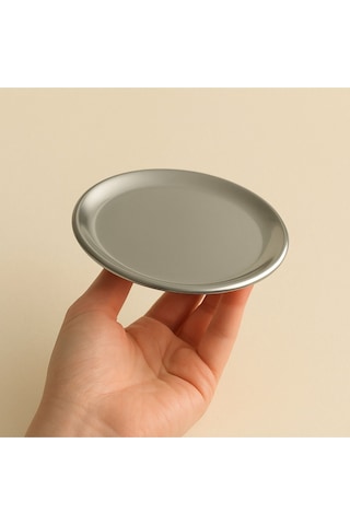 6 Adet 12 Cm Gümüş Yuvarlak Paslanmaz Çelik,lokumluk,ikramlık, Pasta Servis,kahve Fincan Altlığı Gümüş