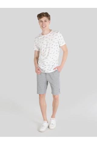 Colin's Colins Regular Fit Bisiklet Yaka Baskılı Beyaz Erkek Kısa Kol Tişört Cl1064349 Beyaz