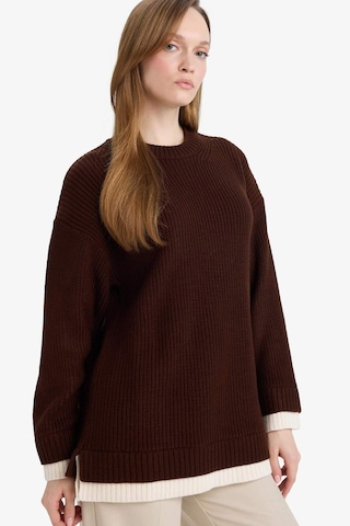 Defacto Regular Fit Bisiklet Yaka Triko Kazak Tunik G7237ax25cwbn468 Kahve-bn468
