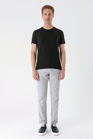 Efor Slim Fit Bisiklet Yaka Düz Pamuklu Acı Kahve Tişört Ts 823 Kahverengi