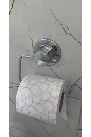 Hem Vantuzlu-vidalı Banyo Aksesuarı 3 Lü Set Kare Havluluk + Tuvalet Kağıtlığı + 2 Kancalı Havlu Askısı Gri
