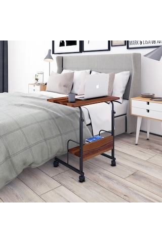 Dehalimited 60X40 Raflı Yükseklik Ayarlı Frenli Tekerlekli Çalışma Masası Lap
