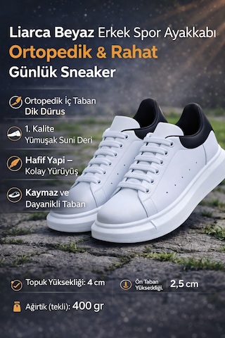 Santa Monica Beyaz Spor Ayakkabı Hafif, Nefes Alabilen Günl... Beyaz