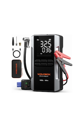 4000a Marş Yardımı, 160 Psı Kompresör 12v Akü Takviyesi 24000mah Powerbank Led Işık