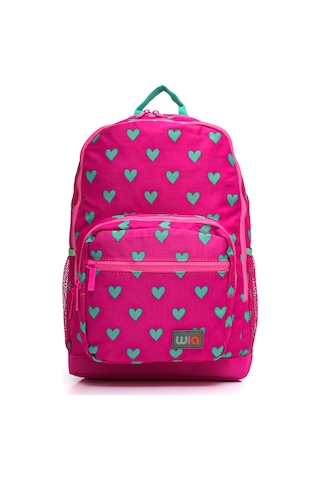 Wia Kids Kalp Desenli 4 Bölmeli İlkokul Çantası Pembe