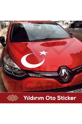 Ay Yıldız Türk Bayrağı Sticker - Ay Yıldız Sticker, Oto Sticker