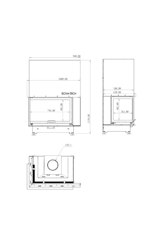 Echa Tech Asansörlü Çelik Köşe Şömine Haznesi Sol Açık 90 D