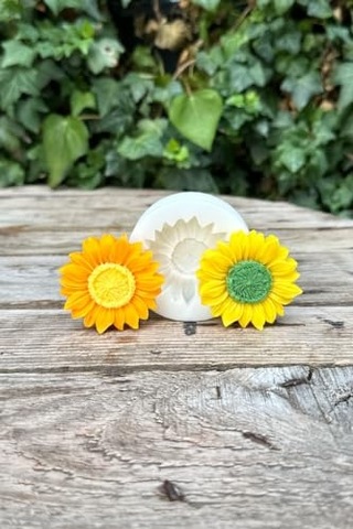 Ayçiçeği Tekli Mum Kalıbı Silikon 1 Adet