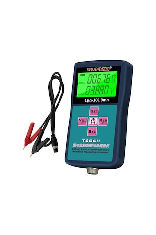 Sunkko T686h Hassas Pil İç Direnç Ve Voltaj Test Cihazı 0-100v 0-100 Ohm Şarj Edilebilir Pil Ölçüm Test Cihazı