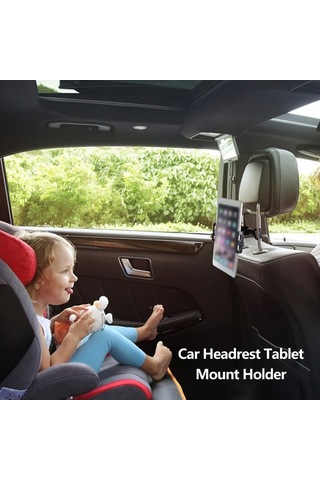 Sandwich Araba Arka Kafa Desteği Telefon/düz Tablet Tutucu - 360 Derece Döner - Yolculuk Eğlencesi İçin - Gümüş