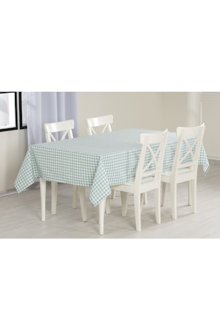 Ekose Masa Örtüsü Turkuaz