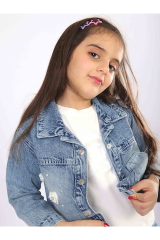 Xo Kids Kız Çocuk 3lü Alt Üst Jean Takmı 1-4 Yaş Set0481 Mavi