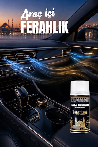 İstanbul Koku Bombası Klima Fresh Araç İçi Sprey 150 Ml Kalıcı Premium Koku Giderici