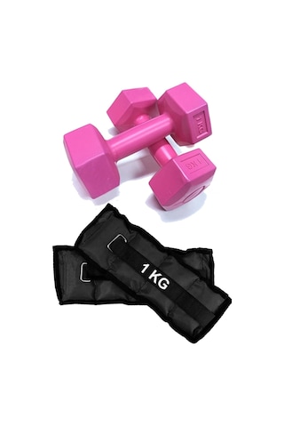 El Ve Ayak Bilek Ağırlığı 2x1 Kg Kum Torbası Ve 2x1kg Dambıl Dumbell Seti Ağırlık Setleri Siyah