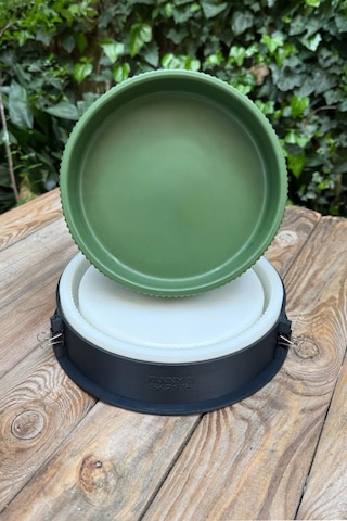 Fanny 3 Tırtıklı Kasnaklı Silikon Kap Kalıbı Beyaz