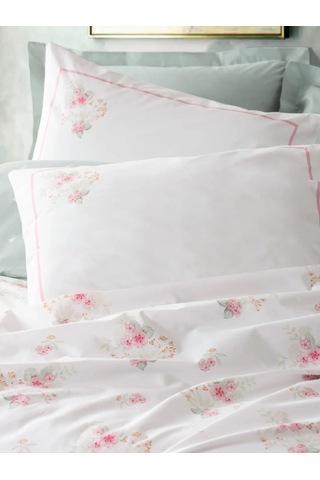 Cotton Box Modeline Çift Kişilik Nevresim Takımı Minty Mint Çok Renkli
