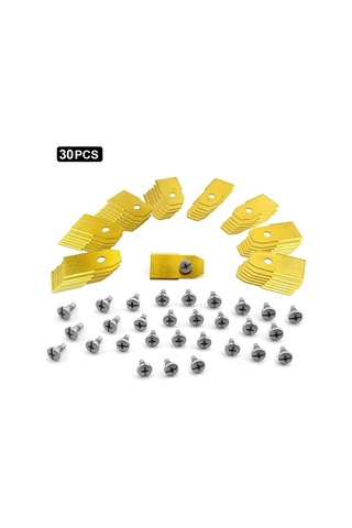 Dancemonkey Husqvarna Çim Biçme Makinesi İçin 30 Adet Paslanmaz Çelik Yedek Kesme Bıçakları, 35x18mm Altın