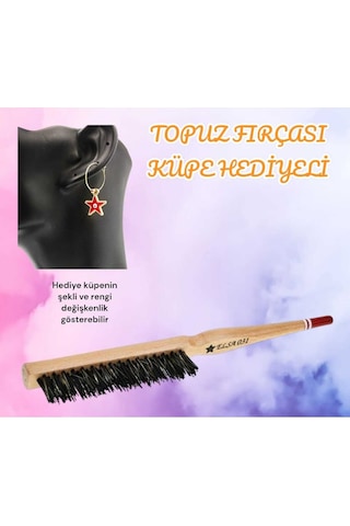 Elsa Topuz Fırçası Küpe Hediyeli