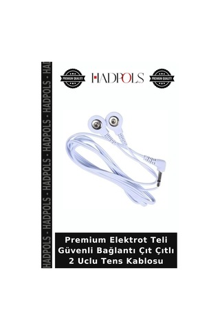 Premium Elektrot Teli Güvenli Bağlantı Çıt Çıtlı 2 Uclu Tens Kablosu