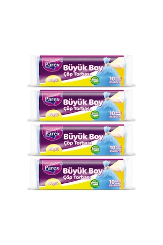 Güçlü Çöp Torbası Büyük Boy 10'lu 65 X 80 Cm 4 Paket