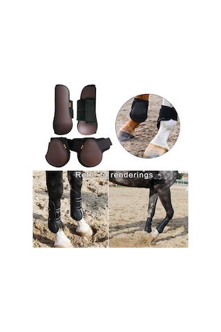 Suntek At Tendonu Fetlock Çizme Seti Zıplayan Bacak Koruma Kahverengi