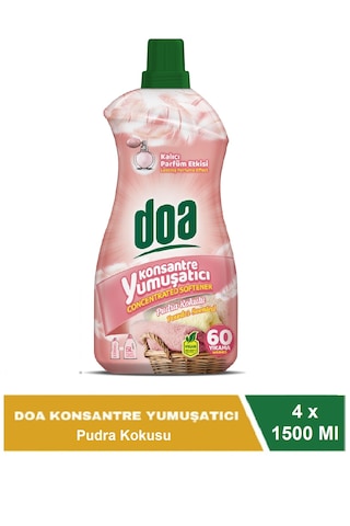 Doa Konsantre Çamaşır Yumuşatıcı Pudra Kokulu 60 Yıkama 1500 Ml X 4 Adet 4'lü Set