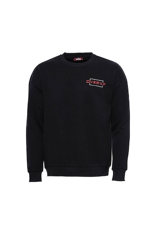 Wessi Siyah Baskılı Detaylı Bisiklet Yaka Sweatshirt Siyah