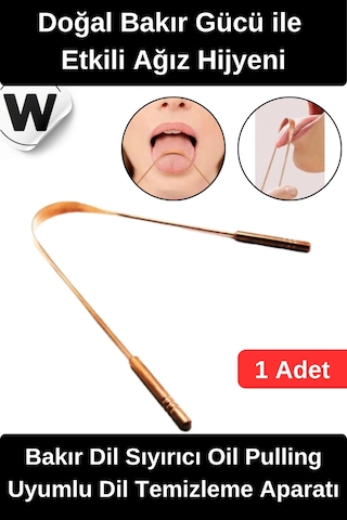 Diltemizleyici Bakır Dil Sıyırıcı Oil Pulling Uyumlu Ağız Kokusu Giderici Plak Temizleyici Hijyenik Diğer