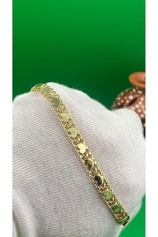 Xuping Altın Renk 14 Ayar Kalpli Model Kadın Bileklik Gold