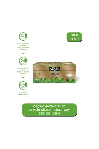 Ofçay Hazine Zengin Dem Siyah Süzen Demlik Poşet Çay 30 x 15 G