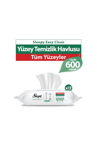 Sleepy Easy Clean Yüzey Temizlik Havlusu&Mendili 12X50 (600 Yaprak)