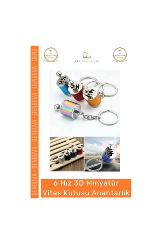 Anahtarlık 6 Hız 3d Minyatür Metal Manuel Hareketli Vites  Aksesuar Oto Vites Anahtarlık