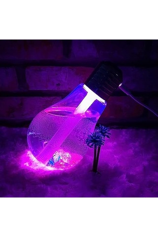 Ampul Şekilli Renk Değiştiren Gece Lambası Oda Hava Nemlendirici Koku Makinesi