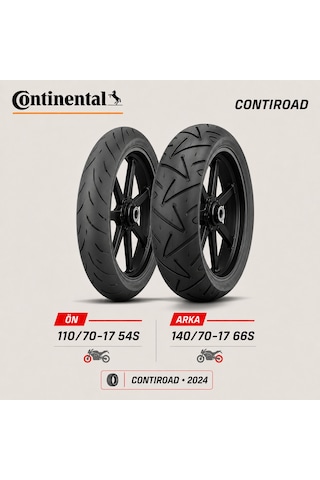 Continental Contiroad 110/70-17 54s - 140/70-17 66s Ön Arka Motosiklet Lastik Takımı 2024 Continental Contiroad 110/70-17 54s - 140/70-17 66s Ön Arka Motosiklet Lastik Takımı 2024