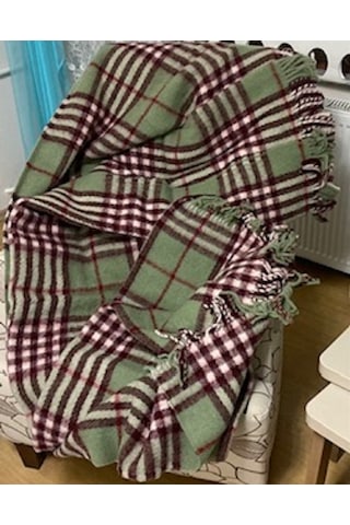 Gençev Home &Selin& %100 Saf Yün Scotch Battaniye Battal Boy (529589005) Çok Renkli