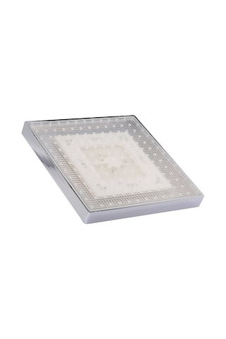 Pazly Led Yağmur Duş Başlığı Kare Otomatik Rgb Renk Değiştiren Sıcaklık Sensörlü Banyo Duşu Gümüş