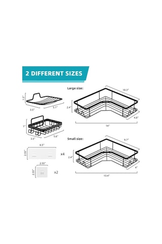 Fortunelane Demir Makyaj Sabunu Tutucu, Kalıcı Yapıştırıcı İle Kurulum, Su Akışlı Tabanca, Banyo Ve Mutfak İçin Siyah Siyah