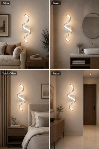 AvizeGO Sora Modern Led Duvar Apliği Günışığı Gri