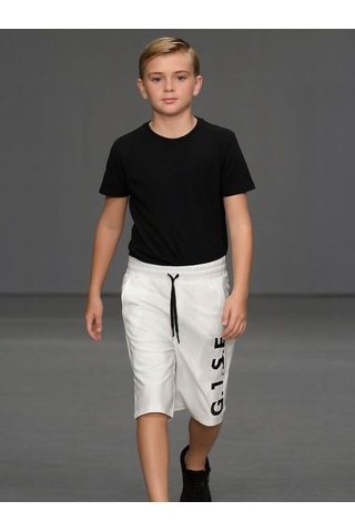 Erkek Çocuk Pamuklu Şort-15957 Beyaz
