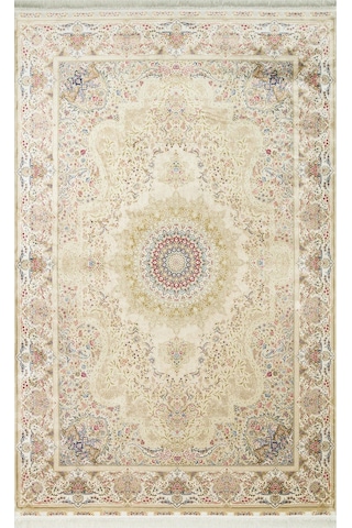 Eko Halı Isfahan Isf 06 Cream Klasik Desenli Yüksek Kalite Sık Dokuma Makine Halısı