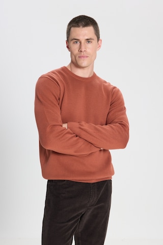 Regular Fit Normal Kesim Kahverengi Triko Kazak W242724220 Kahverengi